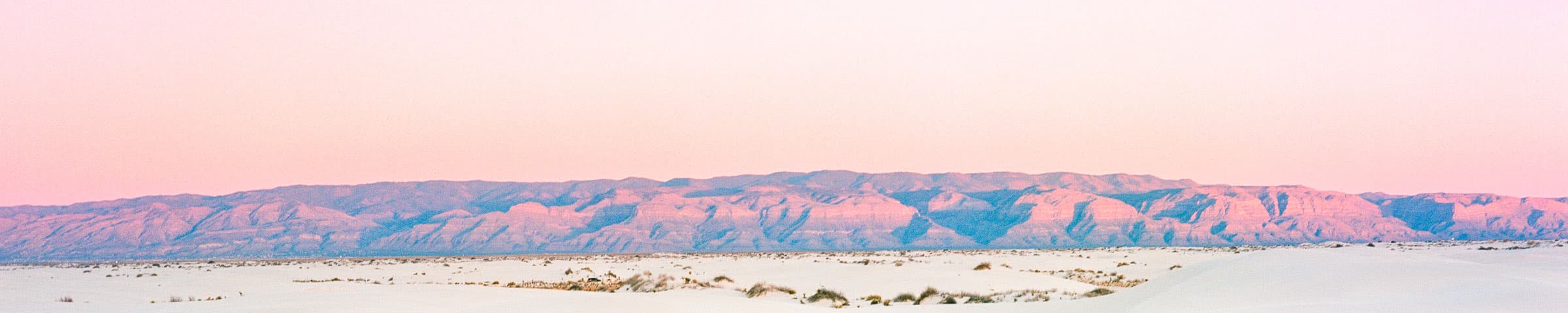 Pink hour in White Sands National Park, New Mexico